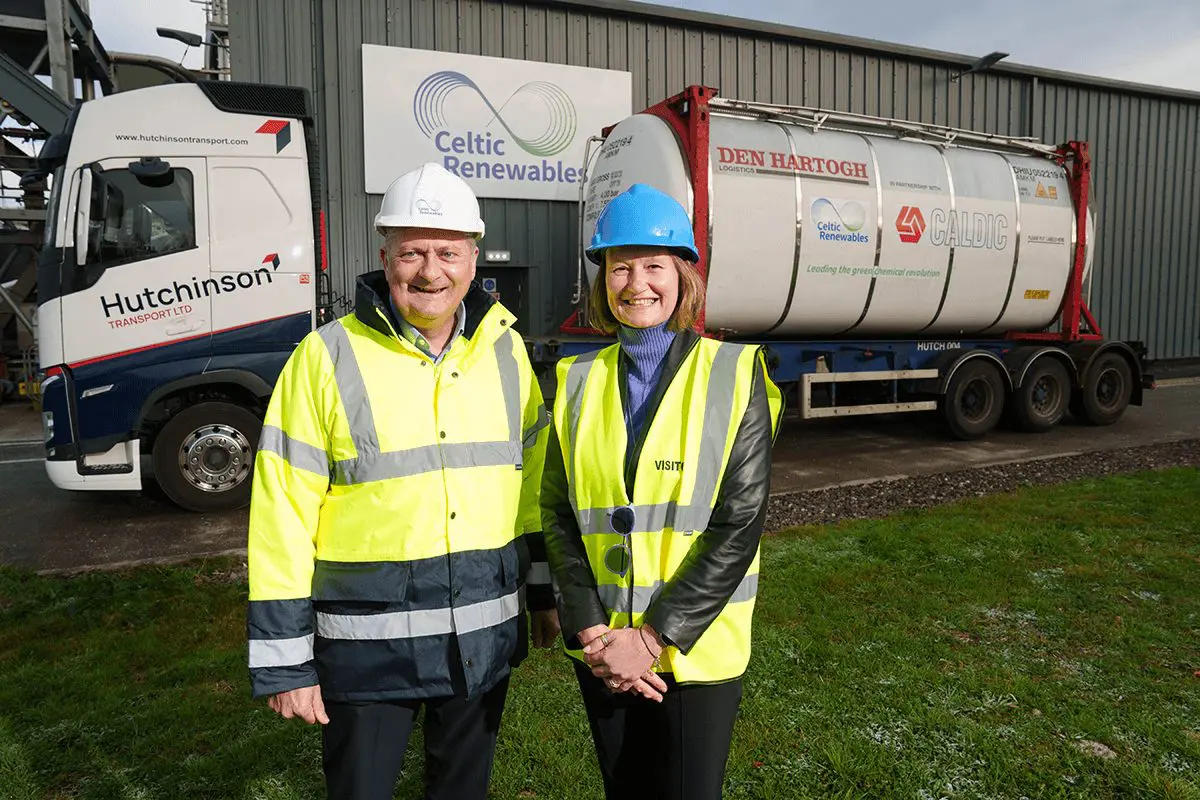 Mark Simmers, CEO at Celtic Renewables & Bettina Brierley, Caldic